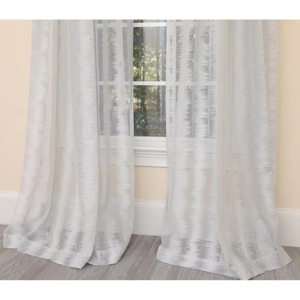 MANOR LUXE Bella Bella Sheer Gray Curtain Panel 54 in x 108 in NEW NWT